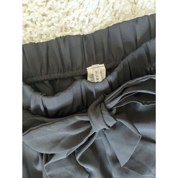 Yummy Brand Black Lightweight Tie-Waist Tapered Leg Pants S - Picture 2 of 3